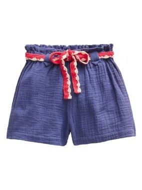 Mini Boden Kids' Cotton Gauze Belted Shorts size 9